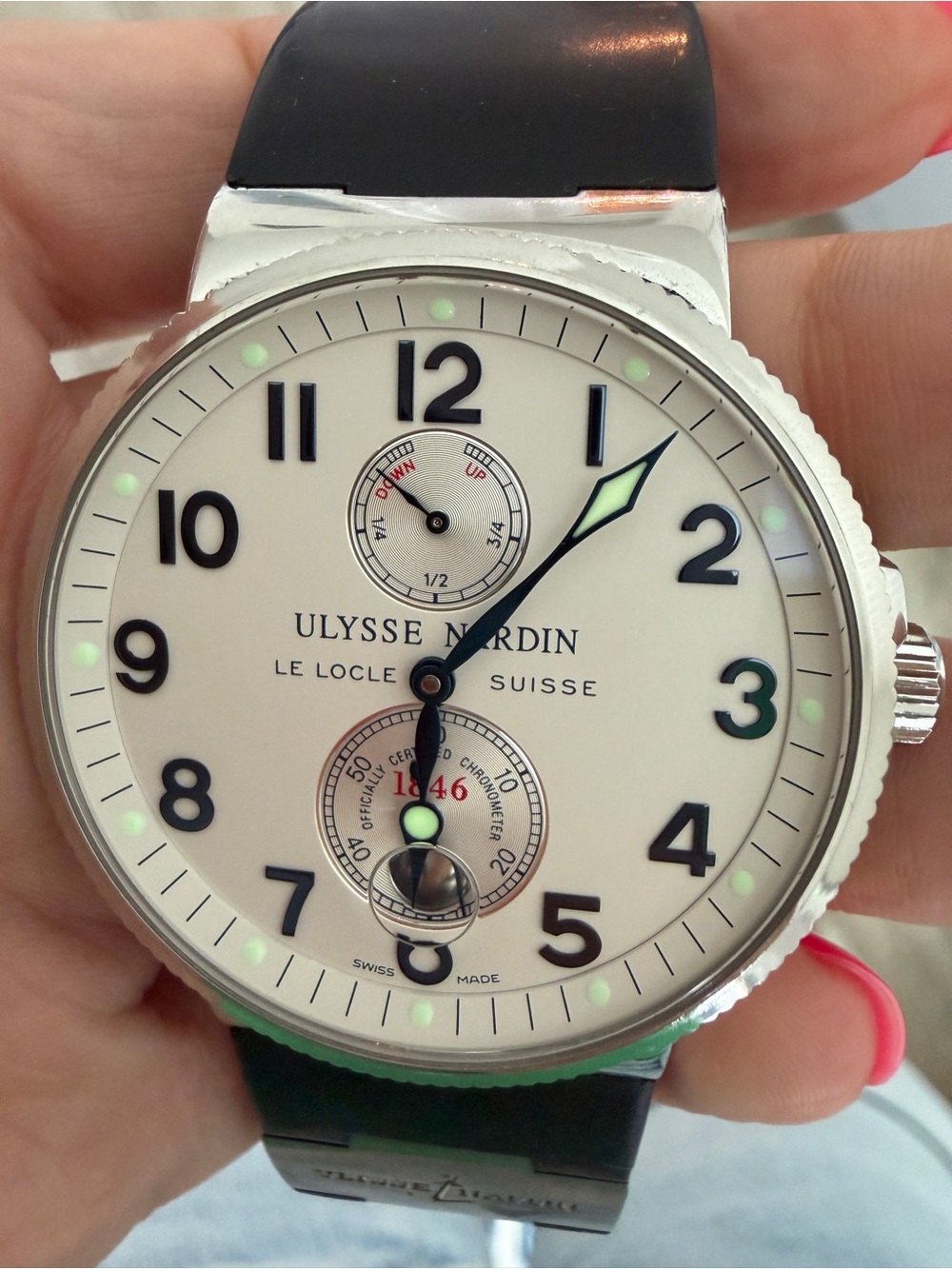 Rare Ulysse Nardin Maxi Marine 41mm Auto White Dial w/ Box - Picture 4 of 10